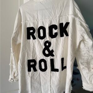 White Rock & Roll Patch Women's Jacket Medium
